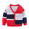 HEYDHSDC Toddler Cardigan Sweater Single Breasted Long Sleeve V-Neck Patchwork Kids Outerwear Navy Blue 12m view 2