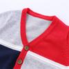 HEYDHSDC Toddler Cardigan Sweater Single Breasted Long Sleeve V-Neck Patchwork Kids Outerwear Navy Blue 12m view 4
