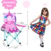 KABOER Kids Outdoor Folding Lawn and Camping Chair with Cup Holder and Carrying Bag, Children's Camping Chairs for Outdoor Beach Travel (Pink Unicorn) view 2