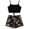 Choomomo Kids Girls 2 Pieces Dance Outfits Sleeveless Tank Tops with Shorts Athletic Leotard Tracksuit Green_Camouflage 6 Years view 3