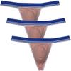JAXFSTK Men's Stretch Cotton Bikini Thong Underwear Wide Waistband T-Back Soft String Tangas Bulge Pouch 3-Pack(Light Pink) M view 1