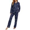Tugege Pajamas Set Long Sleeve Sleepwear Womens Button Down Nightwear Pj Sets view 3
