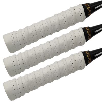 ATGRS Tennis Grip Tacky Tennis Racket Grip Tape Absorbent Anti-Slip Overgrip for Tennis Badminton Pickleball Racquet Handle Grip with Damping Ridges Overgrips (White)