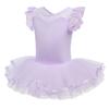 MYRISAM Toddler Girls Flutter Sleeve Lace Ballet Dance Dress Tutu Skirted Leotard Ballerina Dancewear Gymnastics Costume Lavender 8-9T view 2