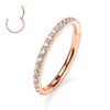 GAGABODY Helix Piercing Jewelry Helix Earring Hoop Rose Gold Tragus Earrings 5mm Cartilage Earring Hoop Clear CZ Paved Daith Earrings Surgical Steel 18g Clicker Hoop
