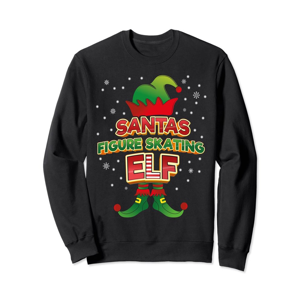 Figure Skating Elf Christmas Matching Costumes X-Mas Sweatshirt