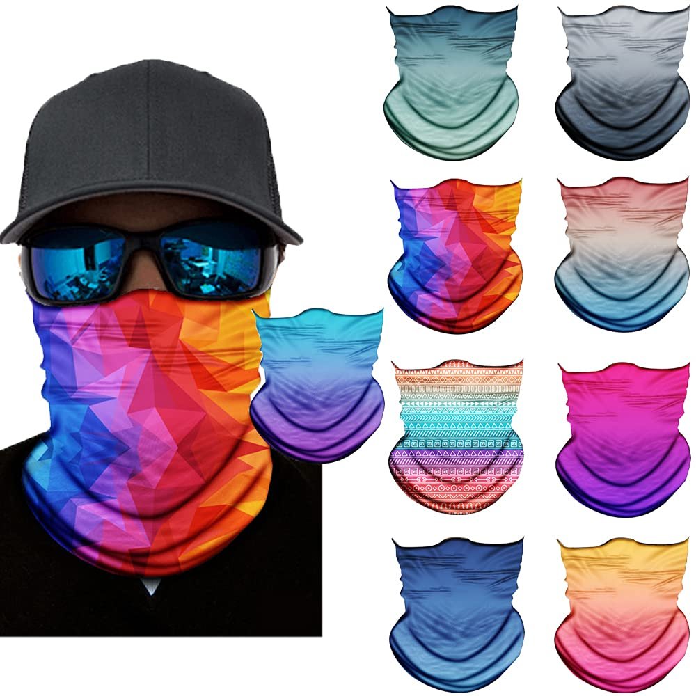 Neck Gaiter Mask,Bandana Gator Face Cover Mask Sun UV Protection, Seamless Tube Face Scarf,Neck Warmer Balaclava,Headband for Men Women Boys Girls, Head Wrap for Motorcycle Cycling Festival Outdoors