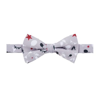 Jacob Alexander Men's Balloons Star Champagne Toast Decor Celebration Congratulations Pre-Tied Banded Bow Tie - Gray