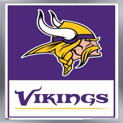 NFL Minnesota Vikings - Logo 21 Wall Poster, 22.4L" x 14.7W", Silver Framed Version