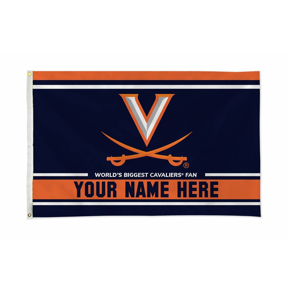 Rico Industries NCAA Virginia Cavaliers Personalized - Custom 3' x 5' Banner Flag - Made in The USA - Indoor or Outdoor Dcor