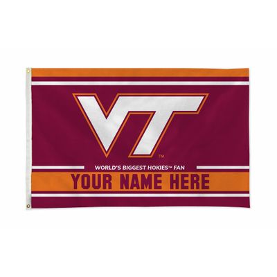 Rico Industries NCAA Virginia Tech Hokies Personalized - Custom 3' x 5' Banner Flag - Made in The USA - Indoor or Outdoor Dcor