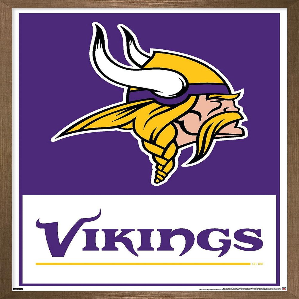 NFL Minnesota Vikings - Logo 21 Wall Poster, 34L" x 22.4W", Bronze Framed Version