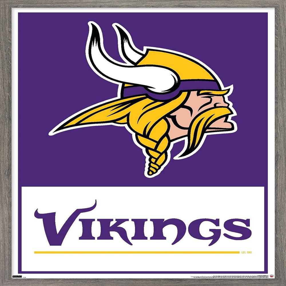 NFL Minnesota Vikings - Logo 21 Wall Poster, 34L" x 22.4W", Barnwood Framed Version