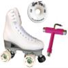 Atom Skates Jackson Finesse Roller Skates/Viper Nylon Plate/Size: Women's Adult 9 Color: White Bundled with Artistic Tone Wheels and Tool view 1