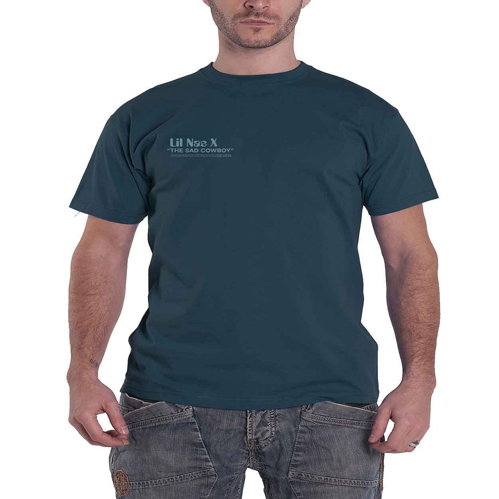 Lil Nas X Unisex T-Shirt: Album (Back Print) (Small) - X-Large - Blue, Green - Unisex