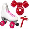Atom Skates Jackson Finesse Roller Skates/Viper Nylon Plate/Size: Women's Adult 5 Color: White Boot/Pink Laces, Red Pulse Wheels and Tool view 1