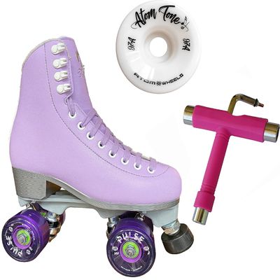 Atom Skates Jackson Finesse Roller Skates/Viper Nylon Plate/Size: Women's Adult 5 Color: Lilac Bundled with Artistic Tone Wheels and Tool