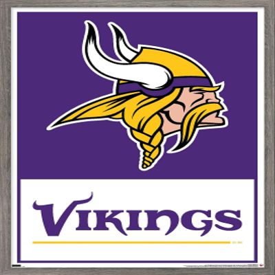 NFL Minnesota Vikings - Logo 21 Wall Poster, 22.4L" x 14.7W", Barnwood Framed Version