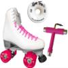 Atom Skates Jackson Finesse Roller Skates/Viper Nylon Plate/Size: Women's Adult 7 Color: White Boot/Pink Laces, Artistic Tone Wheels and Tool view 1