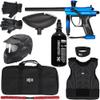 Action Village Kingman Spyder Fenix Level 2 Protector Paintball Gun Package Kit (Gloss Blue, Glove Size: Small/Medium)