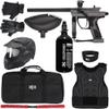Action Village Kingman Spyder Fenix Level 2 Protector Paintball Gun Package Kit (Gloss Gun Metal Grey, Glove Size: Small/Medium)