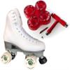 Atom Skates Jackson Finesse Roller Skates/Viper Nylon Plate/Size: Women's Adult 4 Color: White Bundled with Red Pulse Lite Wheels and Tool view 1