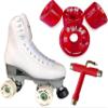 Atom Skates Jackson Finesse Roller Skates/Viper Nylon Plate/Size: Women's Adult 6 Color: White Bundled with Red Pulse Wheels and Tool view 1