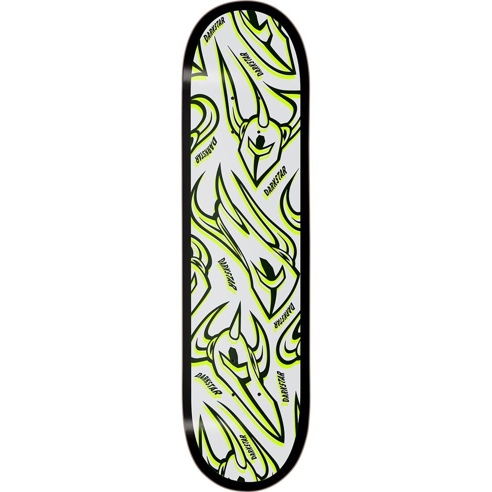 Darkstar Overprint Skateboard Deck -8.25 White/Lime Rhm - (Bundled with Free 1" Hardware Set)