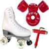 Atom Skates Jackson Finesse Roller Skates/Viper Nylon Plate/Size: Women's Adult 5 Color: White Bundled with Red Pulse Glitter Wheels and Tool view 1