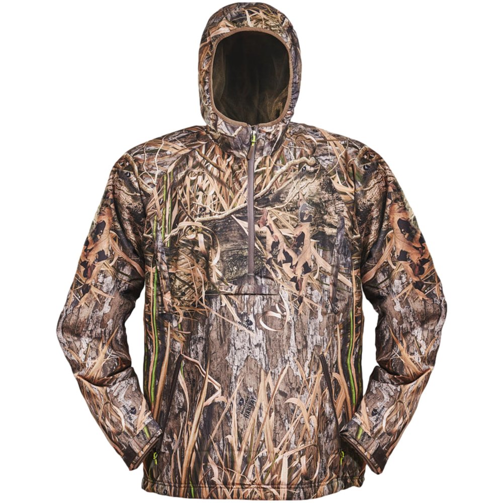 Gator Waders Mens 1/2 Zip Bog Hoodie - Windproof Waterproof Rain Resistant Duck Deer Turkey Hunting Camo Jacket & ATV Bogging Offroad Mud Riding Jacket for Waders (Medium, Mossy Oak Habitat)