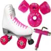 Atom Skates Jackson Finesse Roller Skates/Viper Nylon Plate/Size: Women's Adult 5 Color: White Boot/Pink Laces, Pink Pulse Wheels and Tool view 1