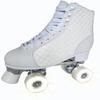 Classic Adult Size 6.5 Women's All White High Roller Skates with White Flash Light up Wheels for Fitness and Dance Used for Both Indoor and Outdoor Skating Made with Premium Quilted Faux Leather view 3