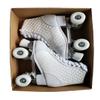Classic Adult Size 6.5 Women's All White High Roller Skates with White Flash Light up Wheels for Fitness and Dance Used for Both Indoor and Outdoor Skating Made with Premium Quilted Faux Leather view 4