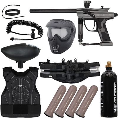 Action Village Kingman Spyder Fenix Light Gunner Paintball Gun Package Kit (Gloss Gun Metal Grey)