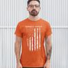 Honor & Respect Thin Red Line T-Shirt Firefighter American Flag Men's Tee Orange Small view 2