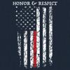 Honor & Respect Thin Red Line T-Shirt Firefighter American Flag Men's Tee Orange Small view 3