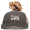 Go All Out One Size Black/Tea Ponytail Football Mom Ponytail Mesh Back Cap view 1