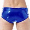 renvena Men's Wet Look Boxer Shorts Sexy Shiny Low Waist Underwear Drawstring Swim Trunks Swimwear Blue XX-Large view 2