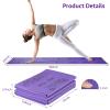 Foldable Yoga Mat for Women, Non Slip Exercise Mat for Home Gym, 5mm Travel Yoga Mats Set With Stretch Strap for Yoga Pilates and Fitness, 68"L x 24"W x 0.2 Inch Thick view 2
