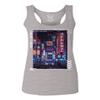 0408. Aesthetic Japanese City Vaporwave Art Cyberpunk Retro Street wear Women's Tank Top Racerback (Light Gray Small) view 1
