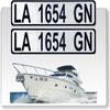 Curb-N-Sign Super Reflective BowBrite Custom Boat Registration Numbers and Letters, Pack of 1 (2pcs) Custom Boat Lettering, Highly Reflective Vinyl Decal Boat Decal Stickers (White) view 1