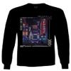 0408. Aesthetic Japanese City Vaporwave Art Cyberpunk Retro Street wear Men's Long Sleeve t Shirt (Black, Small) view 1