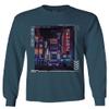 0408. Aesthetic Japanese City Vaporwave Art Cyberpunk Retro Street wear Men's Long Sleeve t Shirt (Indigo Blue Large) view 1
