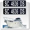 Curb-N-Sign Super Reflective BowBrite Custom Boat Registration Numbers and Letters, Pack of 1 (2pcs) Custom Boat Lettering, Highly Reflective Vinyl Decal Boat Decal Stickers (Black) view 1