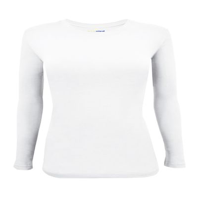 Natural Uniforms Women's Under Scrub Tee Crew Neck Long Sleeve T-Shirt (White, 5X-Large)