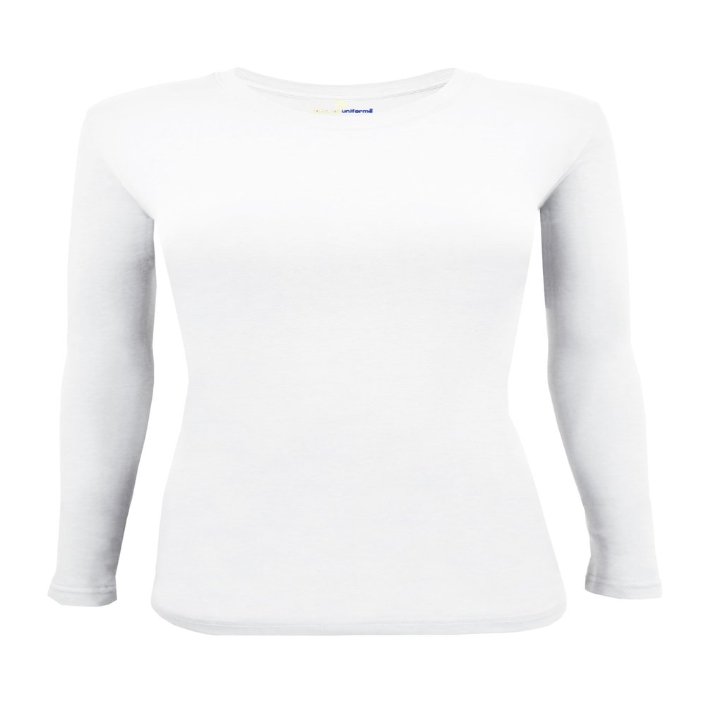 Natural Uniforms Women's Under Scrub Tee Crew Neck Long Sleeve T-Shirt (White, 5X-Large)