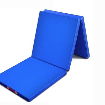 Agility Training Cone Tri-fold Folding Gymnastics Exercise Mat, High-Elastic Fitness Mat Bouncing Mat with Handle 200x100 (Color : Blue, Size : 200x100x3cm)