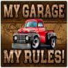 1948 1949 1950 Ford F1 Pickup Truck My Garage My Rules Wall Art Graphic Decal Sticker (3 Ft) view 1