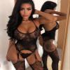 Buitifo Womens Fishnet Bodystocking Plus Size Crotchless Bodysuit Sexy Tights Soft Nightwear Lingerie (Black NGB, One Size) view 2