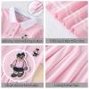 AOOF Girls' Uniform Cotton Long-Sleeved A-line Dress Children's School Polo Lapel Dark Blue School Uniform 3-12 Years Old 140 Pink, 8 Years view 3